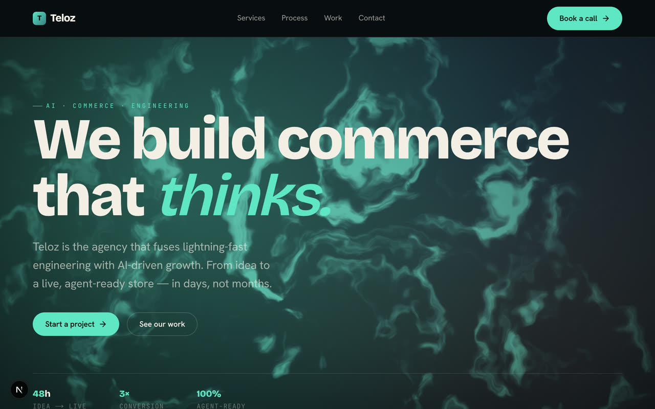 Engineered (dark-luxe agency) — homepage preview